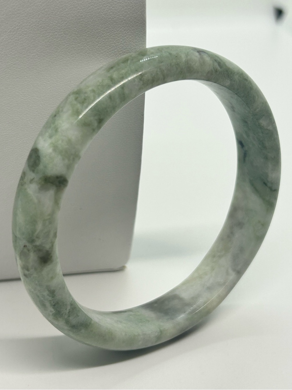 Green Spotted Natural Jade Bangle